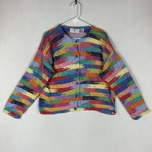 Vintage Design Options Coogi Style Cardigan Womens Size Medium Philip & Jane VTG
